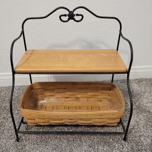 Longaberger Bakers Rack with Shelf, Basket, and Plastic Insert